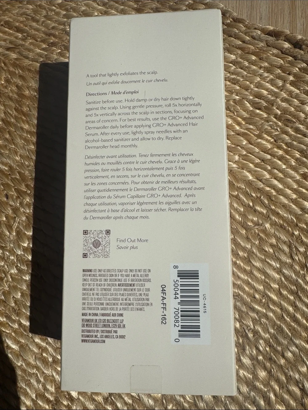 VegaMour GRO+ Advanced Dermaroller – White